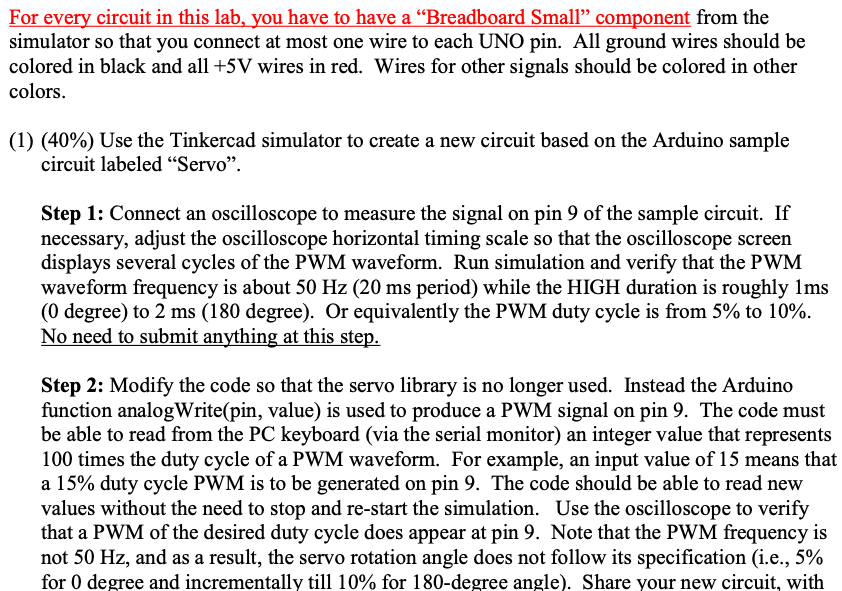 For every circuit in this lab, you have to have a