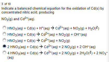 Solved 3 of 10 Indicate a balanced chemical equation for the | Chegg.com