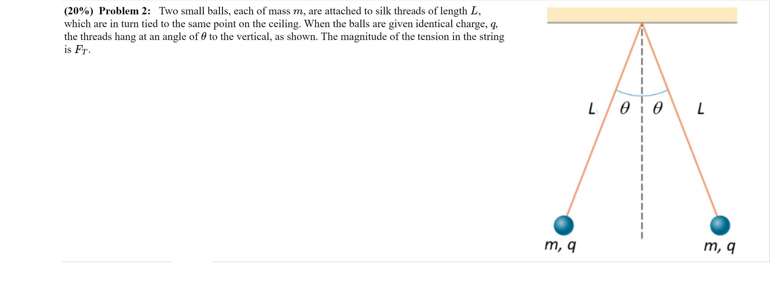 Solved (20%) Problem 2: Two small balls, each of mass m, | Chegg.com