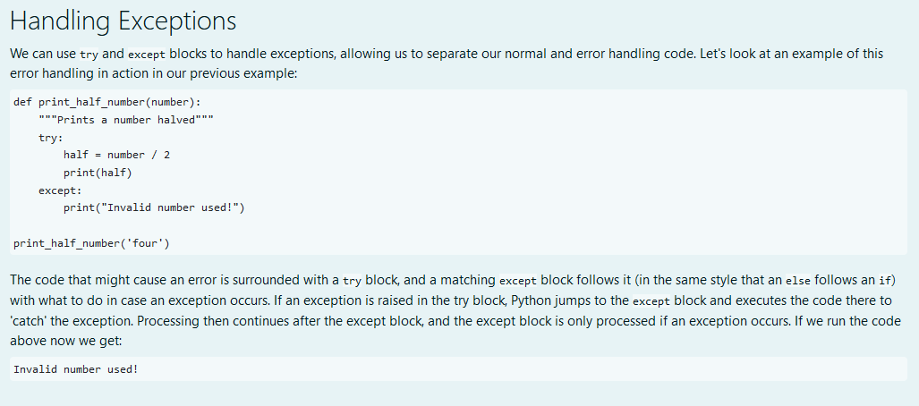 Exception Handling in Python: Try and Except Statement