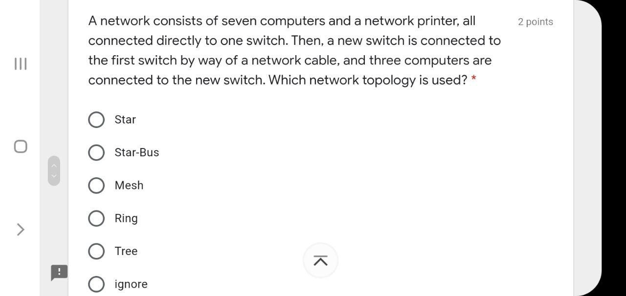 Solved 2 points A network consists of seven computers and a | Chegg.com