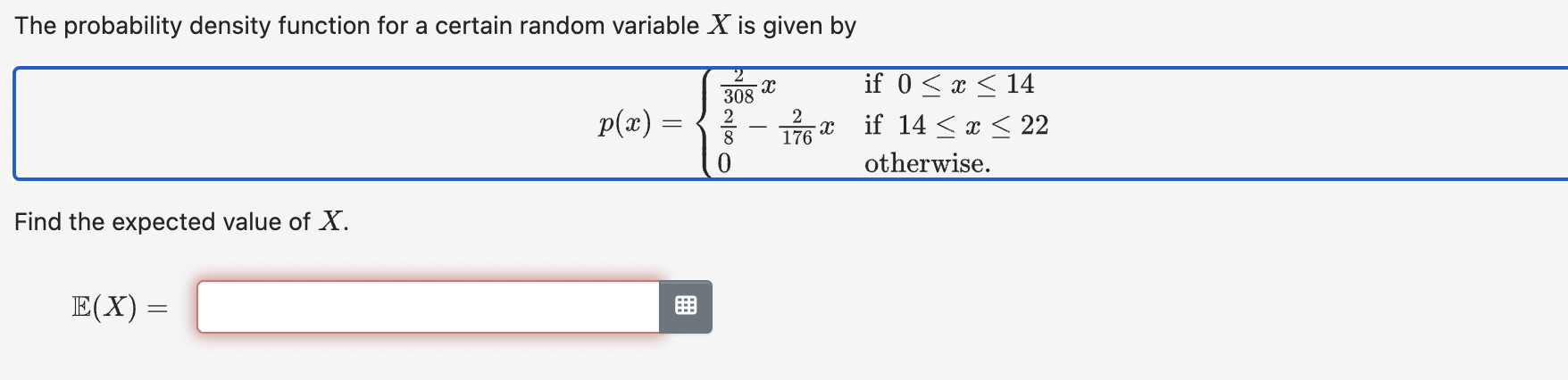 Solved The Probability Density Function For A Certain Random | Chegg.com