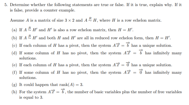 Solved 5. Determine whether the following statements are | Chegg.com