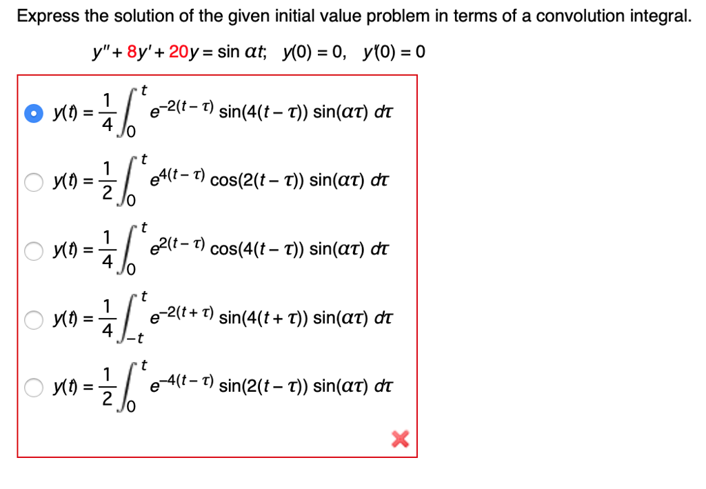 Solved Express the solution of the given initial value | Chegg.com