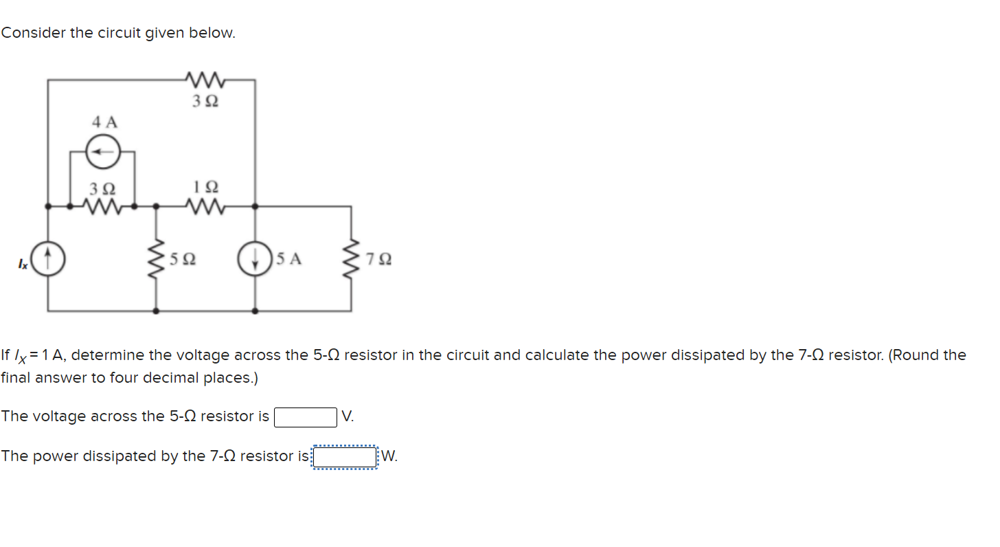 Solved Consider the circuit given below. w 392 4A 3 Ω w 192 | Chegg.com