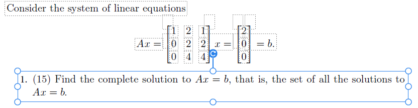 Solved Consider The System Of Linear Equations(15) ﻿Find The | Chegg.com