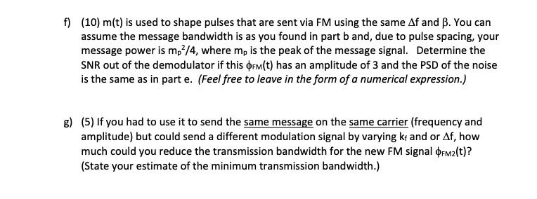 Solved Problem 3 A message signal, m(t), is modulated using | Chegg.com