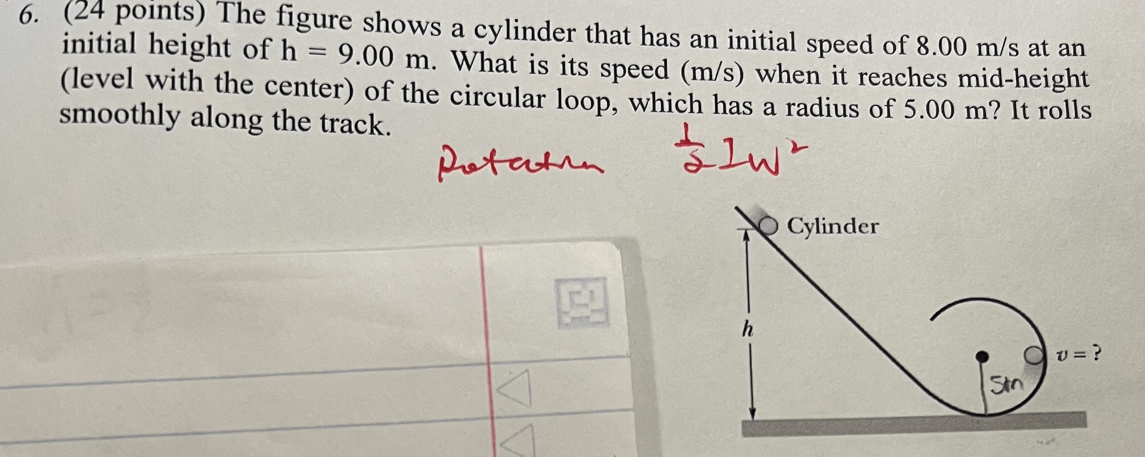 Solved 6. (24 points) The figure shows a cylinder that has | Chegg.com