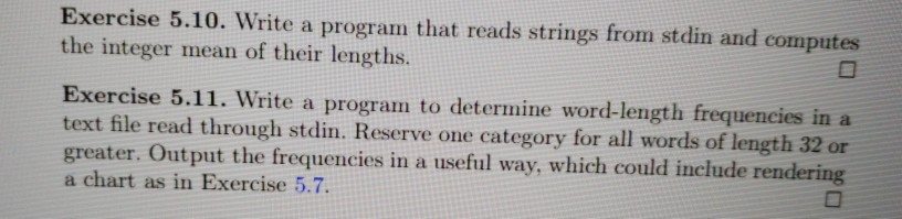 Solved Exercise 5.10. Write a program that reads strings | Chegg.com
