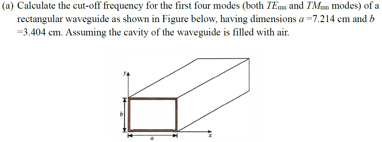 Solved (a) Calculate The Cut-off Frequency For The First | Chegg.com