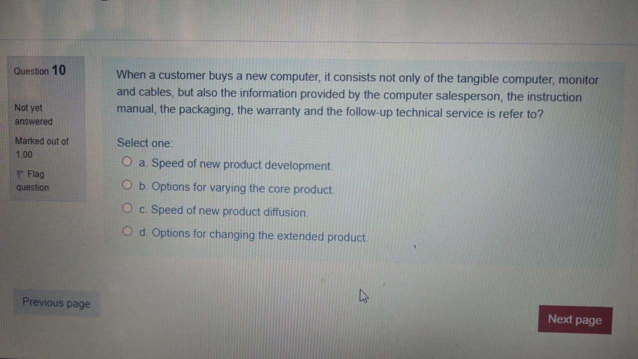 Solved Question 10 When a customer buys a new computer, it | Chegg.com