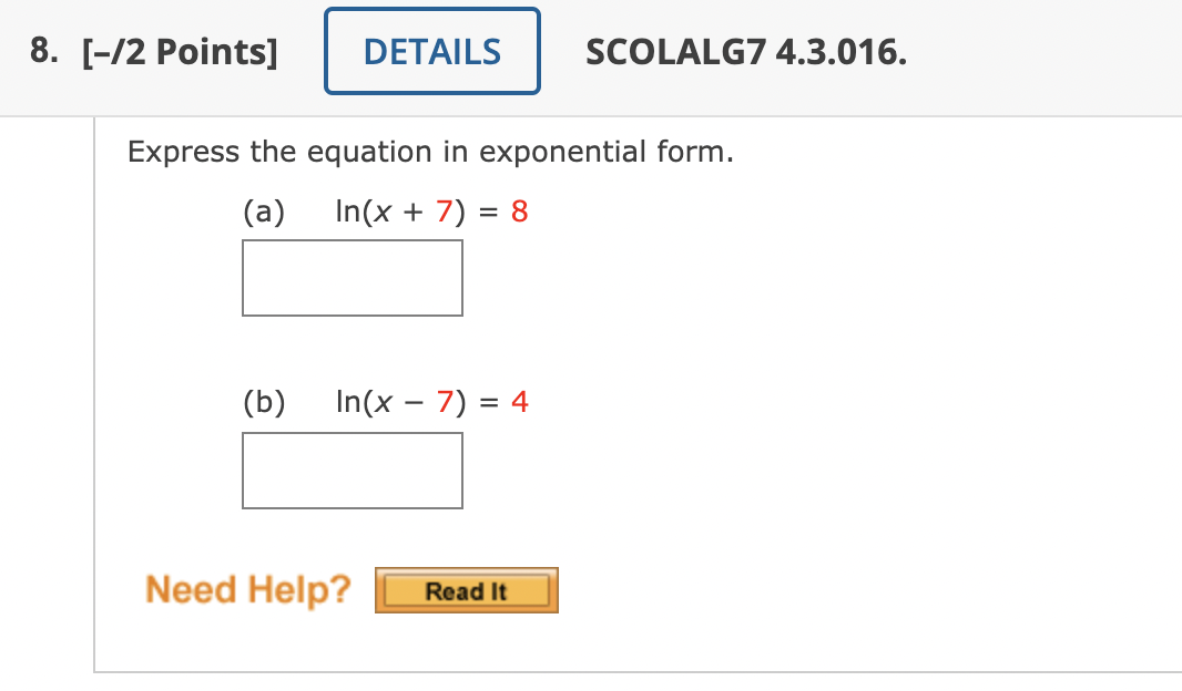 Solved 8. [-/2 Points] DETAILS SCOLALG7 4.3.016. Express the | Chegg.com