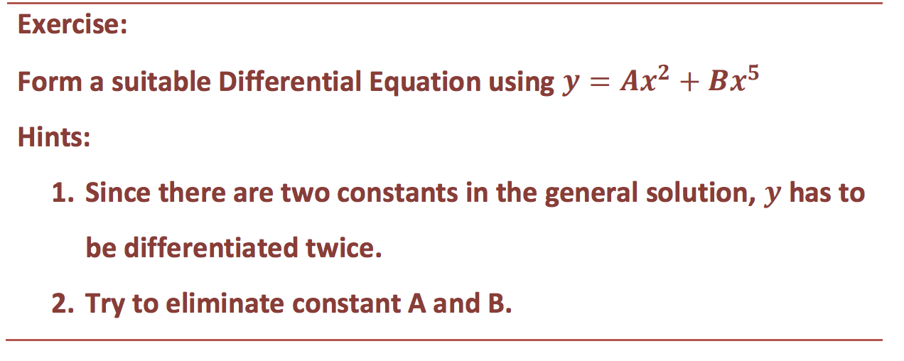 Solved Exercise Form A Suitable Differential Equation Using Chegg Com