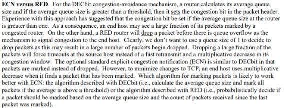 ECN versus RED. For the DECbit congestion-avoidance | Chegg.com