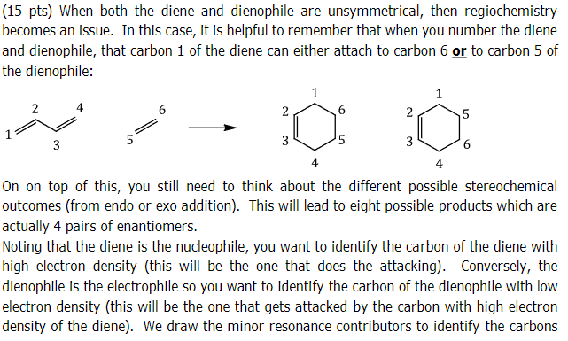 Solved (15 pts) When both the diene and dienophile are | Chegg.com