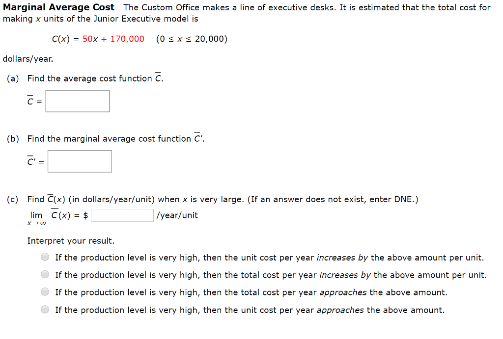 Solved Marginal Average Cost The Custom Office makes a line | Chegg.com