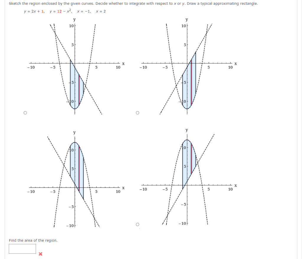 Solved Sketch the region enclosed by the given curves.