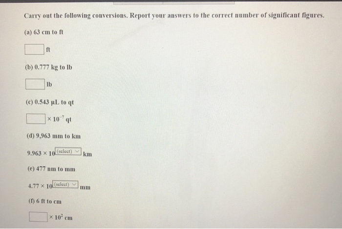 Solved Carry out the following conversions. Report your | Chegg.com