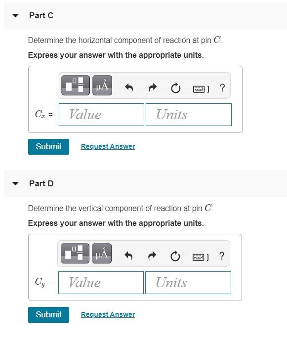 Solved Part A Determine the horizontal component of reaction | Chegg.com