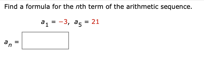 Solved Find a formula for the nth term of the arithmetic | Chegg.com