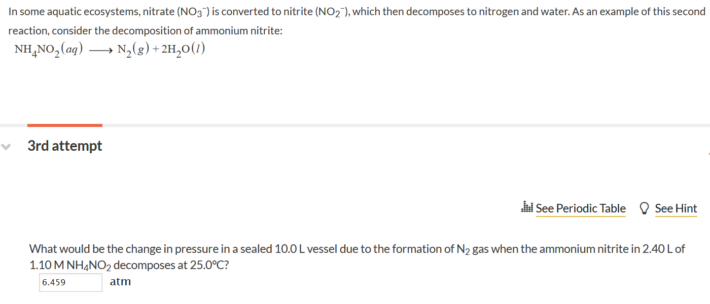 Solved In some aquatic ecosystems, nitrate (NO3−)is