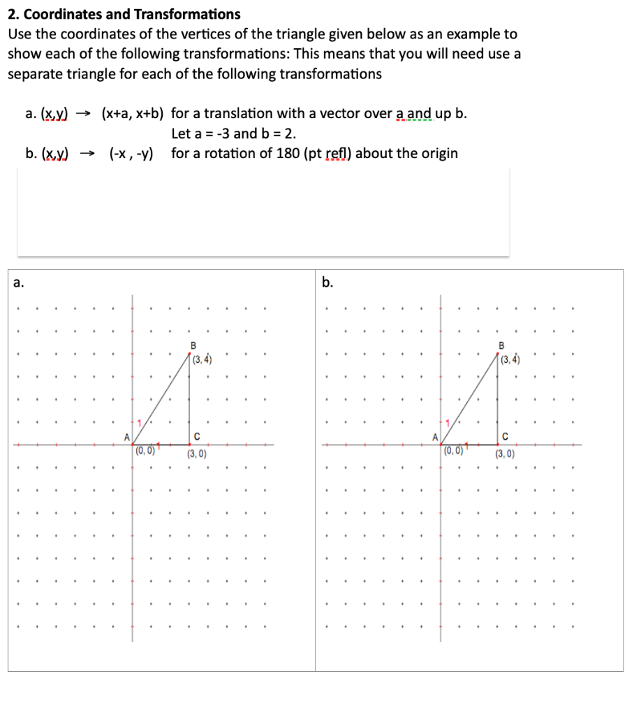 Solved 2. Coordinates and Transformations Use the | Chegg.com