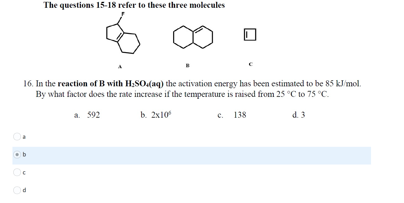 Solved The Questions 15-18 Refer To These Three Molecules B | Chegg.com