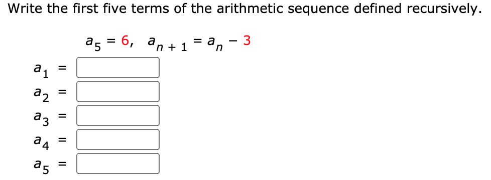 Solved Write the first five terms of the arithmetic sequence | Chegg.com