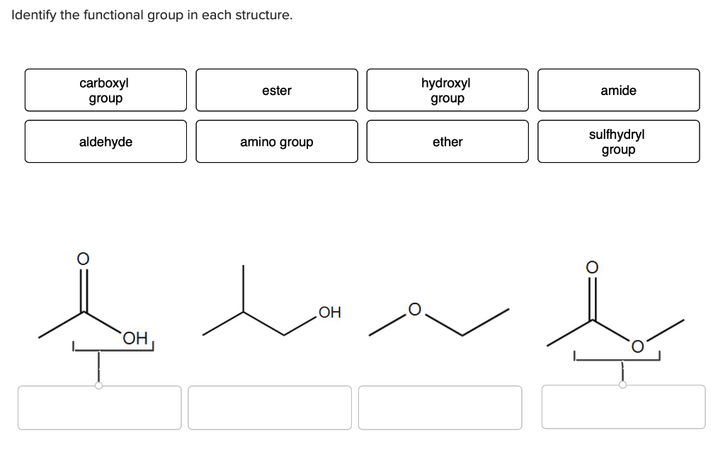 Solved Identify the functional group in each structure. | Chegg.com