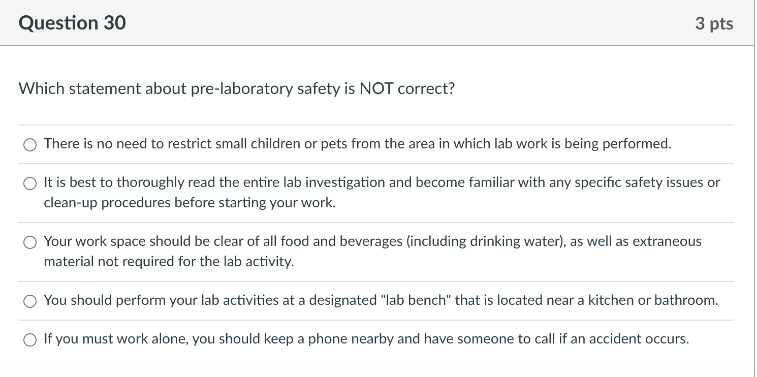 Solved Question 30 3 pts Which statement about | Chegg.com