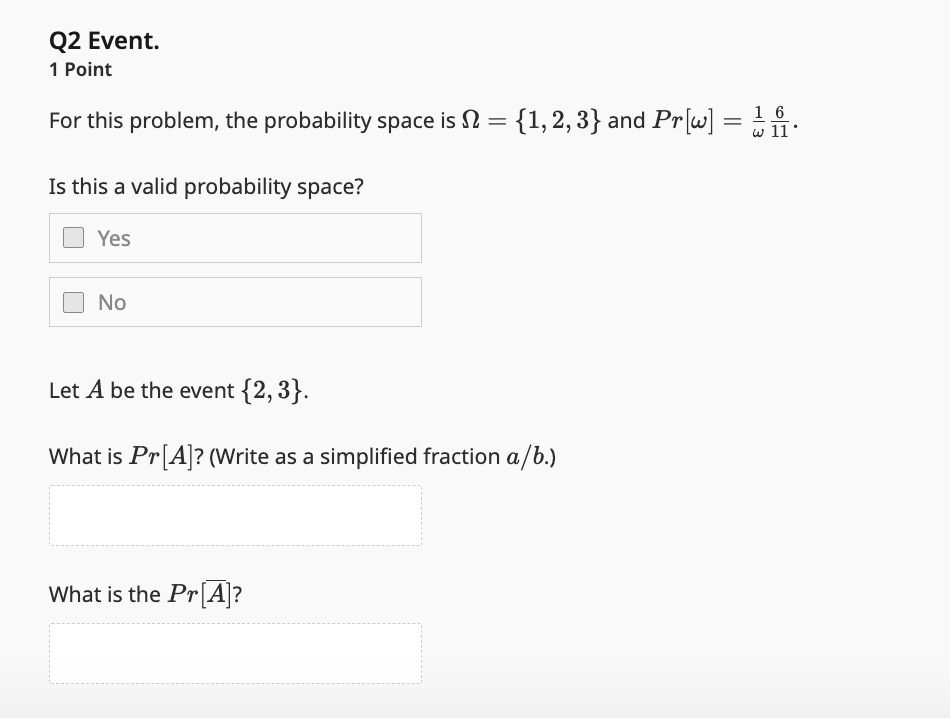 Solved Q2 Event. 1 Point For this problem, the probability | Chegg.com