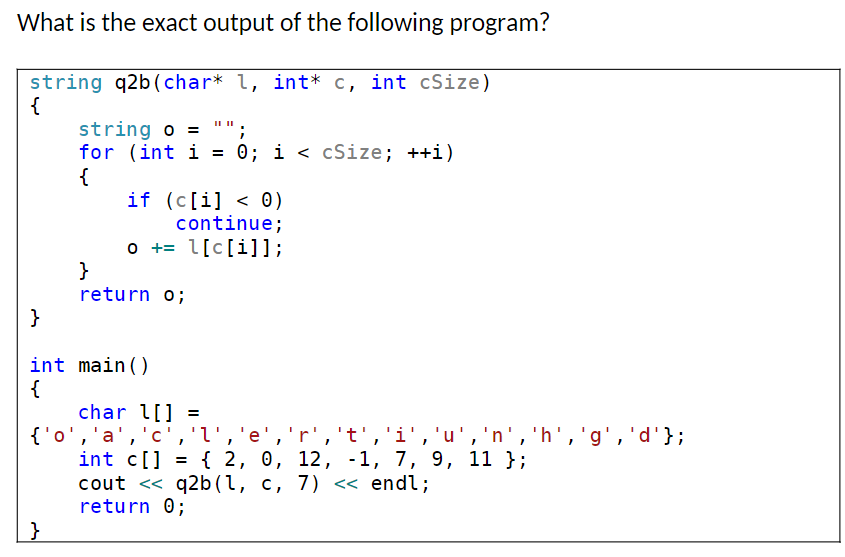 Solved What are the values of the variables a,b, and c after | Chegg.com