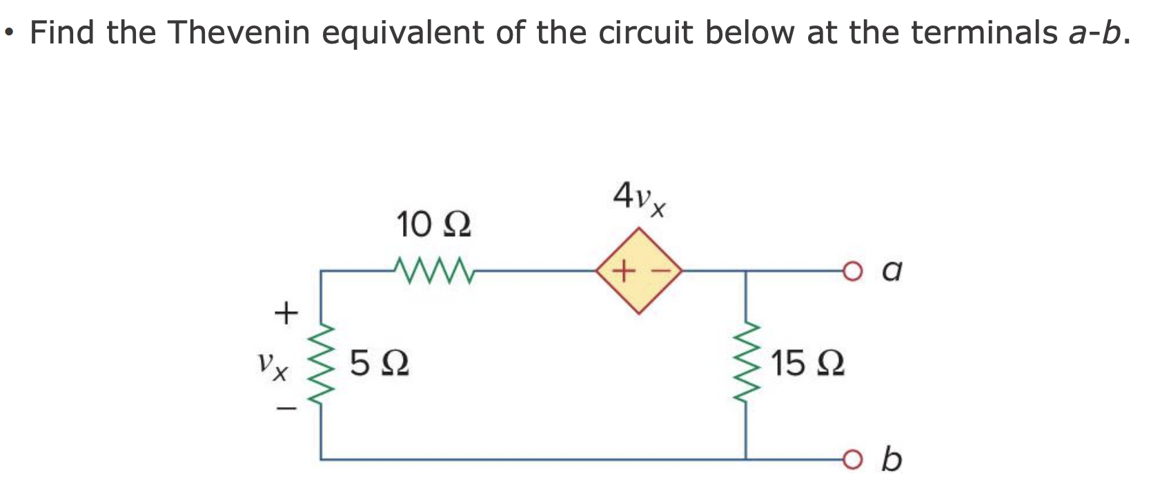 [Solved]: Find The Thevenin Equivalent Of The Circuit Below