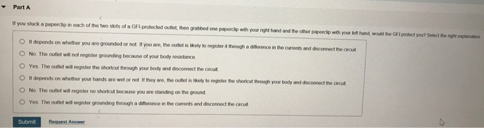 Solved Part A If you stuck a papercip in each of the two | Chegg.com