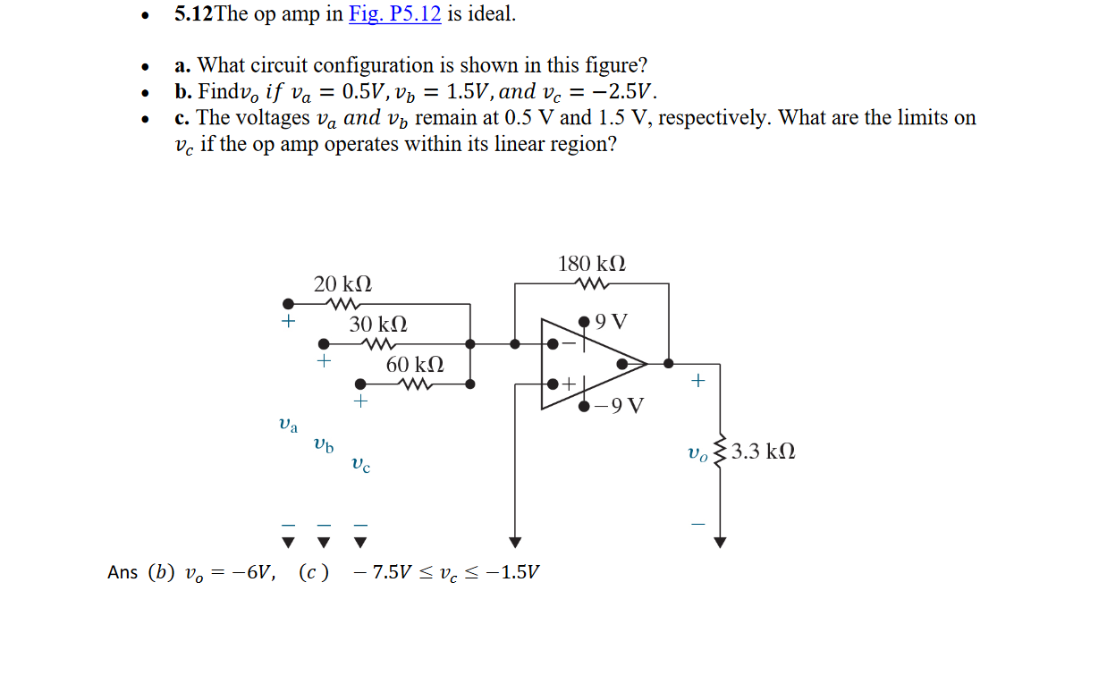 Solved - 5.12the Op Amp In Fig. P5.12 Is Ideal. - A. What 