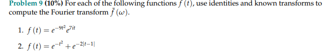 Solved Problem 9(10%) For each of the following functions | Chegg.com