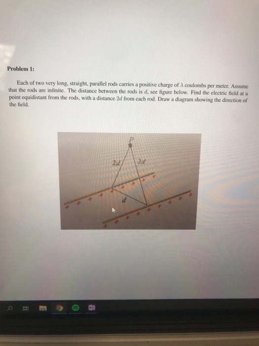 Parallel Rod Example Problem 1: Each of two very long, straight, parallel | Chegg.com