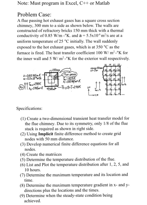 Exhaust Project Coding Matlab Note: Must program in Excel, C++ or Matlab Problem | Chegg.com