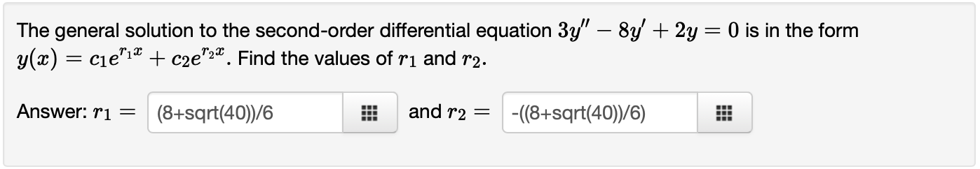 Solved The General Solution To The Second-order Differential | Chegg.com