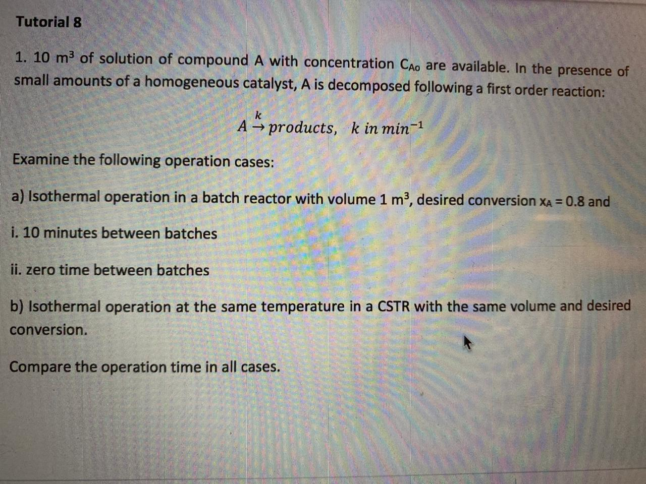10 m3 of solution of compound A with concentration | Chegg.com
