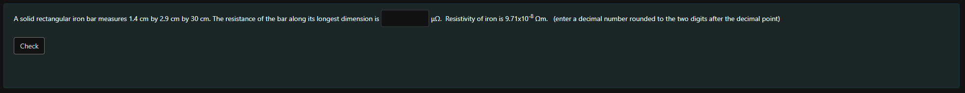 Solved A solid rectangular iron bar measures 1.4 cm by 2.9 | Chegg.com