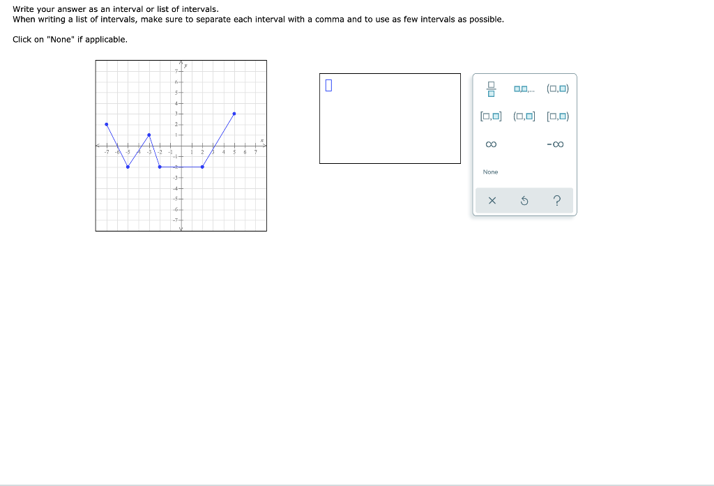 Solved Write your answer as an interval or list of | Chegg.com