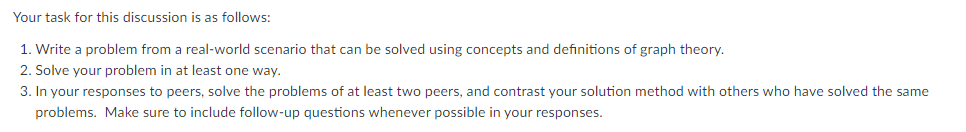 Solved Your Task For This Discussion Is As Follows: 1. Write | Chegg.com