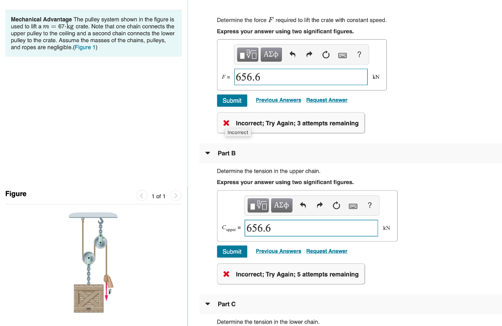 Solved Mechanical Advantage The pulley system shown in the