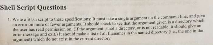 Solved Shell Script Questions 1. Write a Bash script to | Chegg.com