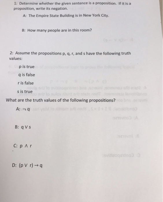 Solved 1: Determine Whether The Given Sentence Is A | Chegg.com