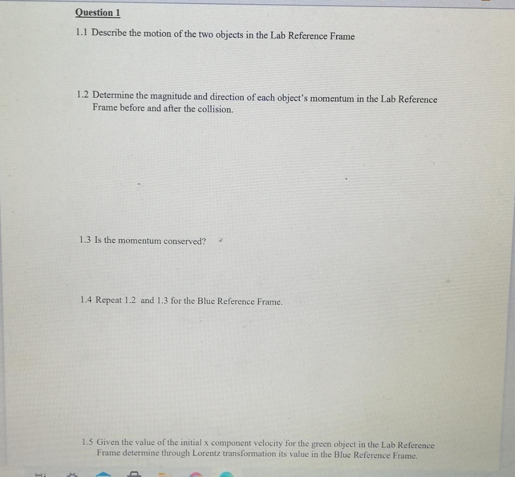 Solved 0.0 = 6.0 6.0 Lab Reference Frame pr_green py_green