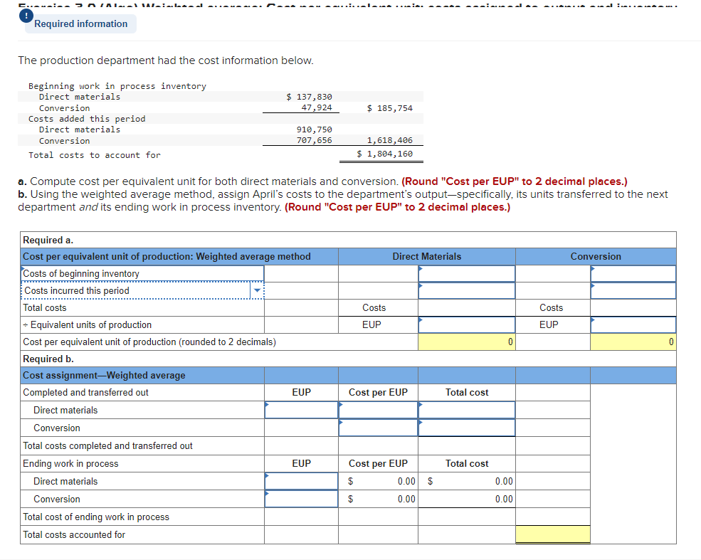 Solved Exercise 3 9 Algo Weighted Average Cost Per 4851