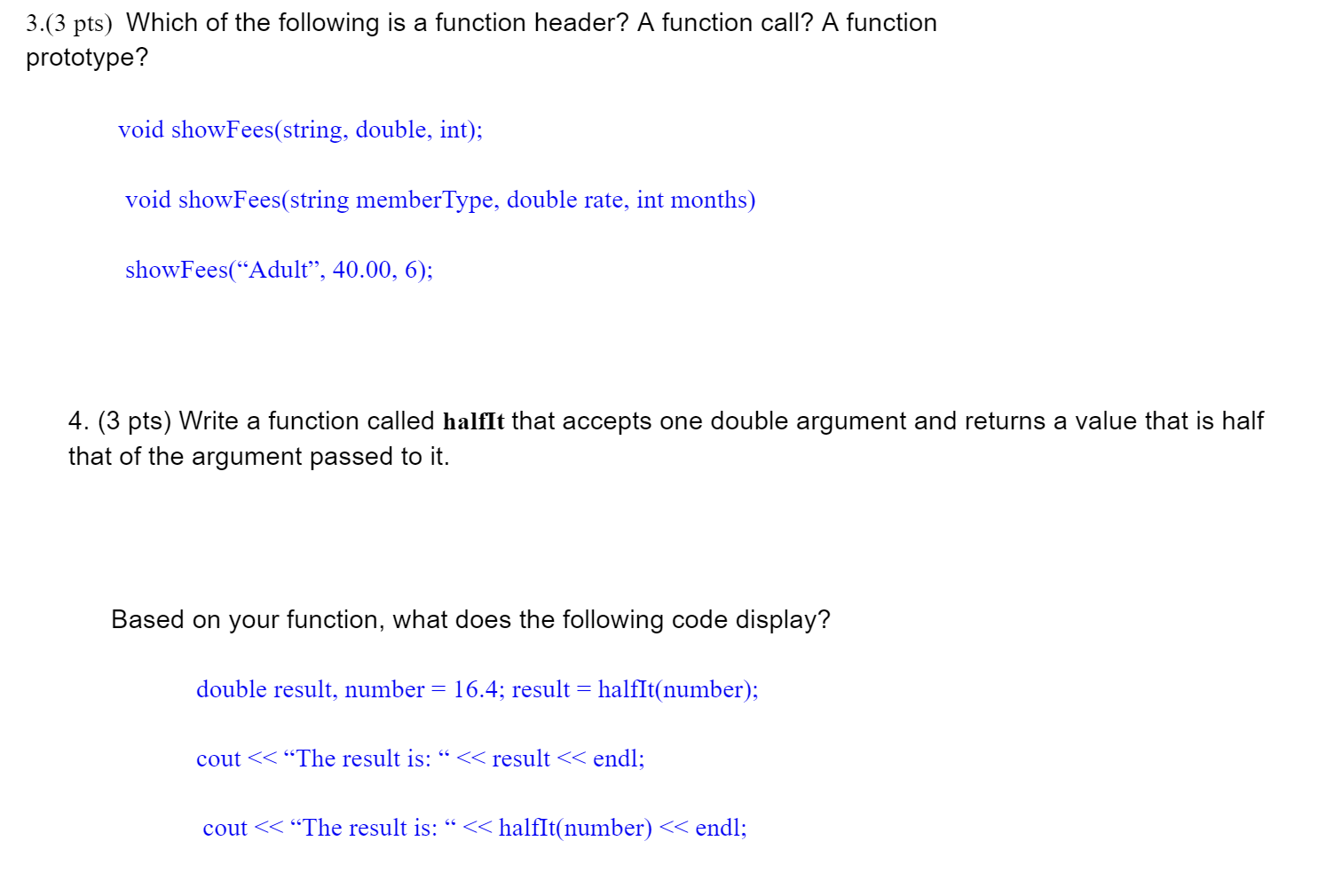 Solved 3.(3 pts) Which of the following is a function | Chegg.com