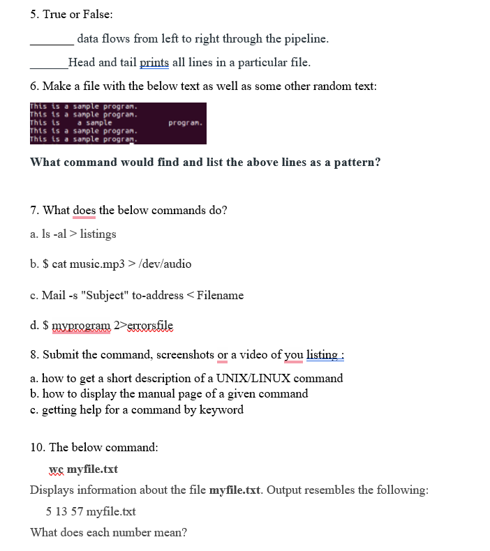 Solved 5. True or False: data flows from left to right | Chegg.com image.